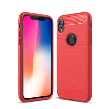Load image into Gallery viewer, For iPhone XR Brushed Texture Carbon Fiber Shockproof TPU Protective Back Case, For iPhone XR