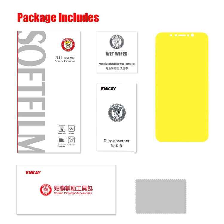 ENKAY Hat-Prince 0.1mm 3D Full Screen Protector Explosion-proof Hydrogel Film for iPhone XS, TPU+TPE+PET Material
