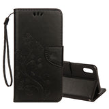 For iPhone XS Max Embossed Butterfly Pattern Horizontal Flip Leather Case with Card Slot & Holder & Wallet & Lanyard