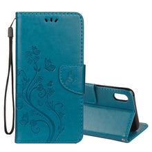 Load image into Gallery viewer, For iPhone XS Max Embossed Butterfly Pattern Horizontal Flip Leather Case with Card Slot &amp; Holder &amp; Wallet &amp; Lanyard