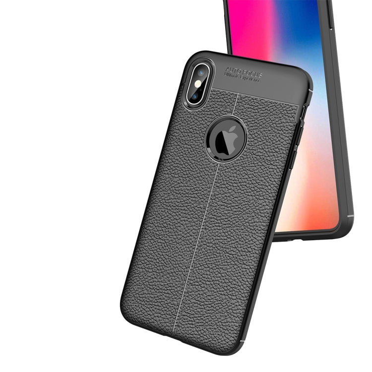 For iPhone XS Max Litchi Texture TPU Case