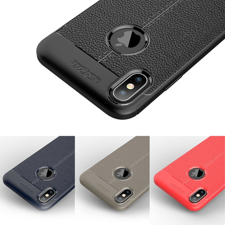 For iPhone XS Max Litchi Texture TPU Case