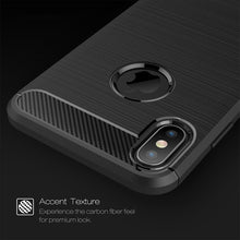 Load image into Gallery viewer, For iPhone XS Max Brushed Texture Carbon Fiber Shockproof TPU Protective Back Case