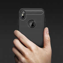 Load image into Gallery viewer, For iPhone XS Max Brushed Texture Carbon Fiber Shockproof TPU Protective Back Case