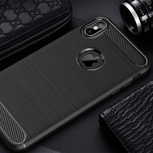 Load image into Gallery viewer, For iPhone XS Max Brushed Texture Carbon Fiber Shockproof TPU Protective Back Case