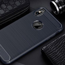 Load image into Gallery viewer, For iPhone XS Max Brushed Texture Carbon Fiber Shockproof TPU Protective Back Case, For iPhone XS Max