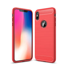 Load image into Gallery viewer, For iPhone XS Max Brushed Texture Carbon Fiber Shockproof TPU Protective Back Case