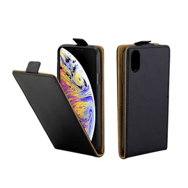 For iPhone XS Max Business Style Vertical Flip TPU Leather Case with Card Slot
