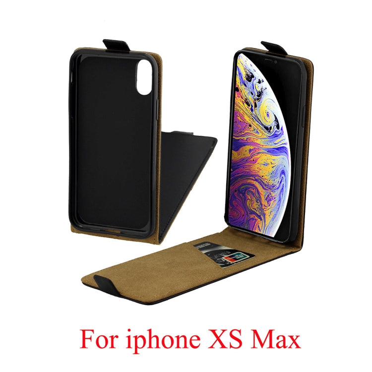 For iPhone XS Max Business Style Vertical Flip TPU Leather Case with Card Slot