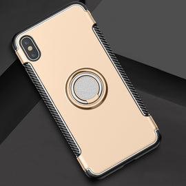 For iPhone XS Max Magnetic 360 Degrees Rotation Ring Armor Protective Case