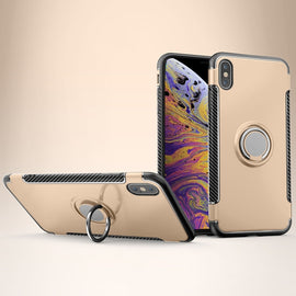 For iPhone XS Max Magnetic 360 Degrees Rotation Ring Armor Protective Case