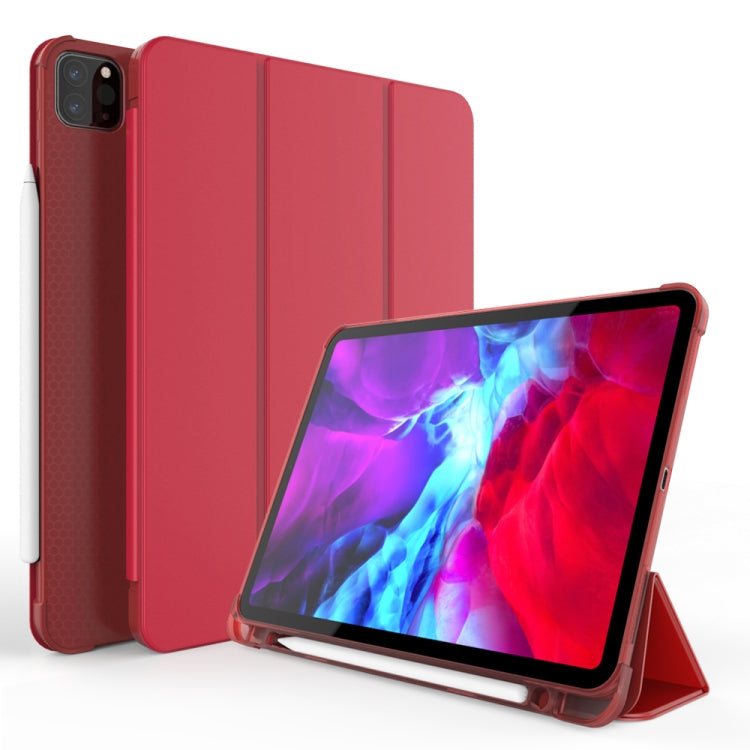 Three-folding Shockproof TPU Protective Case for iPad Pro 11 inch (2018) / (2020), with Holder & Pen Slot