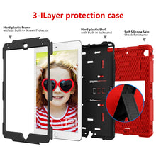 Load image into Gallery viewer, Shockproof Two-color Silicone Protection Shell for iPad Mini 2019 &amp; 4, with Holder (Rose Red+Blue), IPRO0183A, IPRO0183B, IPRO0183C, IPRO0183D, IPRO0183E, IPRO0183F, IPRO0183G, IPRO0183H, IPRO0183I, IPRO0183J, IPRO0183K