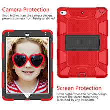 Load image into Gallery viewer, Shockproof Two-color Silicone Protection Shell for iPad Mini 2019 &amp; 4, with Holder (Rose Red+Blue), IPRO0183A, IPRO0183B, IPRO0183C, IPRO0183D, IPRO0183E, IPRO0183F, IPRO0183G, IPRO0183H, IPRO0183I, IPRO0183J, IPRO0183K