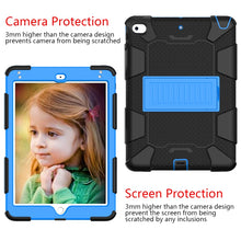 Load image into Gallery viewer, Shockproof Two-color Silicone Protection Shell for iPad Mini 2019 &amp; 4, with Holder (Rose Red+Blue), IPRO0183A, IPRO0183B, IPRO0183C, IPRO0183D, IPRO0183E, IPRO0183F, IPRO0183G, IPRO0183H, IPRO0183I, IPRO0183J, IPRO0183K