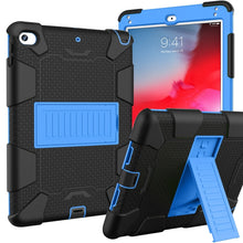 Load image into Gallery viewer, Shockproof Two-color Silicone Protection Shell for iPad Mini 2019 &amp; 4, with Holder (Rose Red+Blue), IPRO0183A, IPRO0183B, IPRO0183C, IPRO0183D, IPRO0183E, IPRO0183F, IPRO0183G, IPRO0183H, IPRO0183I, IPRO0183J, IPRO0183K