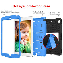 Load image into Gallery viewer, Shockproof Two-color Silicone Protection Shell for iPad Mini 2019 &amp; 4, with Holder (Rose Red+Blue), IPRO0183A, IPRO0183B, IPRO0183C, IPRO0183D, IPRO0183E, IPRO0183F, IPRO0183G, IPRO0183H, IPRO0183I, IPRO0183J, IPRO0183K
