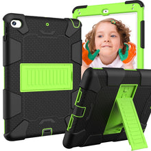 Load image into Gallery viewer, Shockproof Two-color Silicone Protection Shell for iPad Mini 2019 &amp; 4, with Holder (Rose Red+Blue), IPRO0183A, IPRO0183B, IPRO0183C, IPRO0183D, IPRO0183E, IPRO0183F, IPRO0183G, IPRO0183H, IPRO0183I, IPRO0183J, IPRO0183K