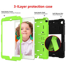 Load image into Gallery viewer, Shockproof Two-color Silicone Protection Shell for iPad Mini 2019 &amp; 4, with Holder (Rose Red+Blue), IPRO0183A, IPRO0183B, IPRO0183C, IPRO0183D, IPRO0183E, IPRO0183F, IPRO0183G, IPRO0183H, IPRO0183I, IPRO0183J, IPRO0183K
