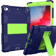 Load image into Gallery viewer, Shockproof Two-color Silicone Protection Shell for iPad Mini 2019 &amp; 4, with Holder (Rose Red+Blue), IPRO0183A, IPRO0183B, IPRO0183C, IPRO0183D, IPRO0183E, IPRO0183F, IPRO0183G, IPRO0183H, IPRO0183I, IPRO0183J, IPRO0183K