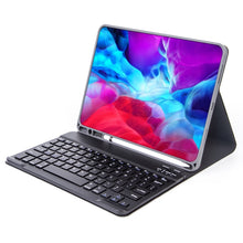 Load image into Gallery viewer, X-11B Skin Plain Texture Detachable Bluetooth Keyboard Tablet Case for iPad Pro 11 inch 2020 / 2018, with Pen Slot, Black Keyboard