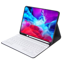 Load image into Gallery viewer, X-11B Skin Plain Texture Detachable Bluetooth Keyboard Tablet Case for iPad Pro 11 inch 2020 / 2018, with Pen Slot, White Keyboard