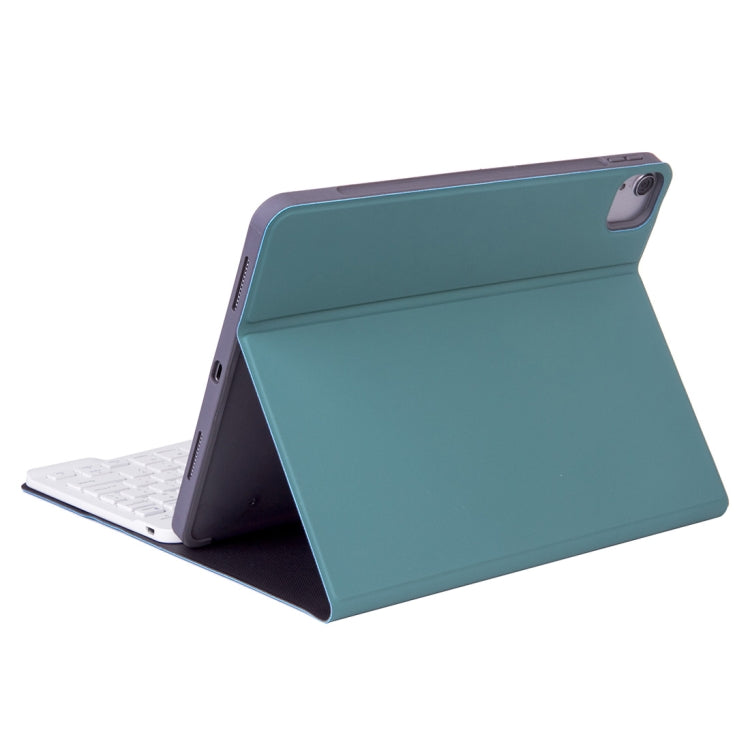 X-11B Skin Plain Texture Detachable Bluetooth Keyboard Tablet Case for iPad Pro 11 inch 2020 / 2018, with Pen Slot, White Keyboard