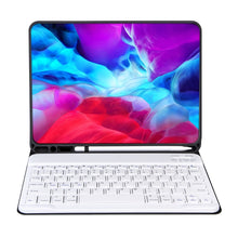 Load image into Gallery viewer, X-11BS Skin Plain Texture Detachable Bluetooth Keyboard Tablet Case for iPad Pro 11 inch 2020 / 2018, with Pen Slot &amp; Backlight, White Keyboard