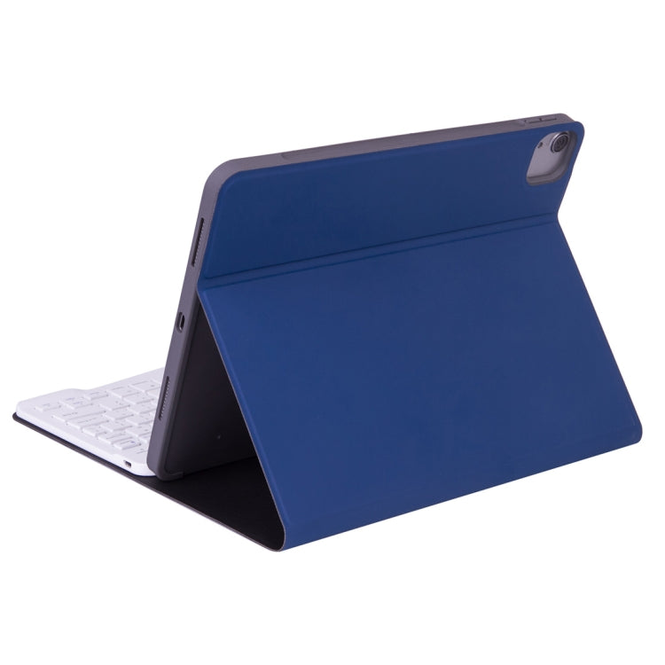 X-11BS Skin Plain Texture Detachable Bluetooth Keyboard Tablet Case for iPad Pro 11 inch 2020 / 2018, with Pen Slot & Backlight, White Keyboard