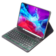 Load image into Gallery viewer, X-11BS Skin Plain Texture Detachable Bluetooth Keyboard Tablet Case for iPad Pro 11 inch 2020 / 2018, with Pen Slot &amp; Backlight, Black Keyboard