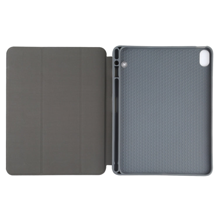 Mutural YASHI Series TPU + PU Cloth Pattern Texture Horizontal Flip Leather Case with Three-folding Holder & Pen Slot & Wake-up / Sleep Function For iPad Air 2022 / 2020 10.9