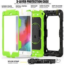 Load image into Gallery viewer, Shockproof Black Silica Gel + Colorful PC Protective Case for iPad Mini 2019 / Mini 4, with Holder &amp; Shoulder Strap &amp; Hand Strap &amp; Pen Slot