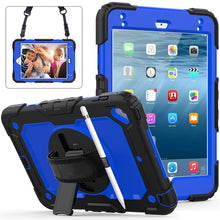 Load image into Gallery viewer, Shockproof Black Silica Gel + Colorful PC Protective Case for iPad Mini 2019 / Mini 4, with Holder &amp; Shoulder Strap &amp; Hand Strap &amp; Pen Slot, iPad Mini 2019 / Mini 4