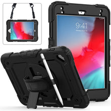 Load image into Gallery viewer, Shockproof Colorful Silica Gel + PC Protective Case for iPad Mini 2019 / Mini 4, with Holder &amp; Shoulder Strap &amp; Hand Strap &amp; Pen Slot