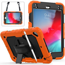 Load image into Gallery viewer, Shockproof Colorful Silica Gel + PC Protective Case for iPad Mini 2019 / Mini 4, with Holder &amp; Shoulder Strap &amp; Hand Strap &amp; Pen Slot