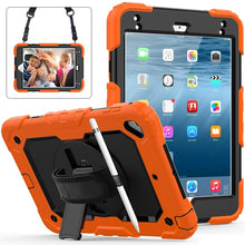Load image into Gallery viewer, Shockproof Colorful Silica Gel + PC Protective Case for iPad Mini 2019 / Mini 4, with Holder &amp; Shoulder Strap &amp; Hand Strap &amp; Pen Slot