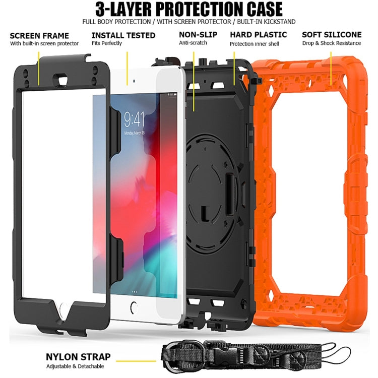 Shockproof Colorful Silica Gel + PC Protective Case for iPad Mini 2019 / Mini 4, with Holder & Shoulder Strap & Hand Strap & Pen Slot