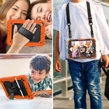 Load image into Gallery viewer, Shockproof Colorful Silica Gel + PC Protective Case for iPad Mini 2019 / Mini 4, with Holder &amp; Shoulder Strap &amp; Hand Strap &amp; Pen Slot