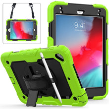 Load image into Gallery viewer, Shockproof Colorful Silica Gel + PC Protective Case for iPad Mini 2019 / Mini 4, with Holder &amp; Shoulder Strap &amp; Hand Strap &amp; Pen Slot