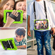 Load image into Gallery viewer, Shockproof Colorful Silica Gel + PC Protective Case for iPad Mini 2019 / Mini 4, with Holder &amp; Shoulder Strap &amp; Hand Strap &amp; Pen Slot, For iPad Mini 2019 / Mini 4