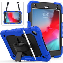 Load image into Gallery viewer, Shockproof Colorful Silica Gel + PC Protective Case for iPad Mini 2019 / Mini 4, with Holder &amp; Shoulder Strap &amp; Hand Strap &amp; Pen Slot