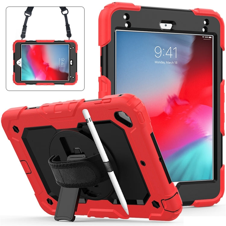 Shockproof Colorful Silica Gel + PC Protective Case for iPad Mini 2019 / Mini 4, with Holder & Shoulder Strap & Hand Strap & Pen Slot