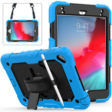 Load image into Gallery viewer, Shockproof Colorful Silica Gel + PC Protective Case for iPad Mini 2019 / Mini 4, with Holder &amp; Shoulder Strap &amp; Hand Strap &amp; Pen Slot