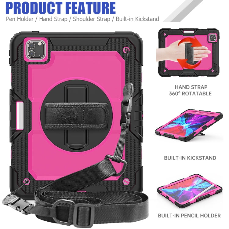 For iPad Pro 11 inch (2018) / Pro 11 inch (2020) Shockproof Black Silica Gel + Colorful PC Protective Tablet Case with Holder & Shoulder Strap & Hand Strap & Pen Slot, iPad Pro 11 inch (2018)