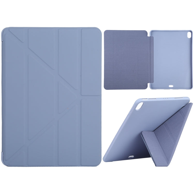 Millet Texture PU+ Silicone Full Coverage Leather Case with Multi-folding Holder for iPad Air (2020) 10.9 inch
