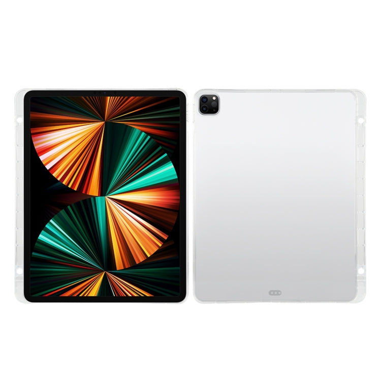 For iPad Pro 12.9 2022 / 2021 Transparent All-inclusive TPU Silicone Anti-drop Protective Tablet Case with Pen Slot