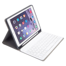 Load image into Gallery viewer, RK508 For iPad Air 2 &amp; Air 1 / Pro 9.7 inch &amp; 2017 iPad &amp; 2018 iPad Silk Texture Detachable Plastic Bluetooth Keyboard Leather Tablet Case with Stand &amp; Pen Slot Function
