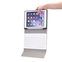 Load image into Gallery viewer, RK508 For iPad Air 2 &amp; Air 1 / Pro 9.7 inch &amp; 2017 iPad &amp; 2018 iPad Silk Texture Detachable Plastic Bluetooth Keyboard Leather Tablet Case with Stand &amp; Pen Slot Function
