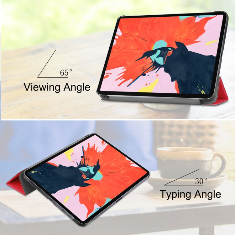 Custer Texture Horizontal Flip PU Leather Case for iPad Air 13 2024 / iPad Pro 12.9 inch (2018), with Three-folding Holder & Sleep / Wake-up Function