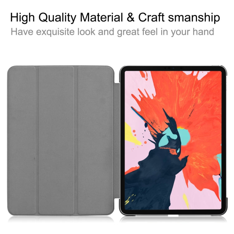 Custer Texture Horizontal Flip PU Leather Case for iPad Air 13 2024 / iPad Pro 12.9 inch (2018), with Three-folding Holder & Sleep / Wake-up Function